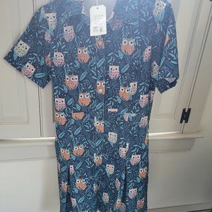 SM wardrobe Floral Owl Corduroy Dress